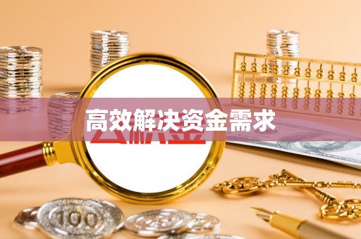 东明高效解决资金需求